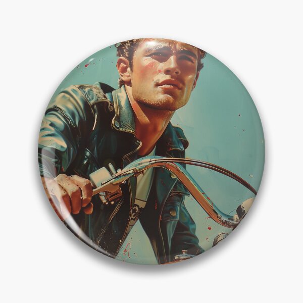 Item preview, Man With Motorcycle Vintage Art Mid Century Red Artwork For Modern Home living Room Wall Decor Vintage Themed Moto Wall Art For Wall Hanging designed and sold by 33wolvesdesigns.
