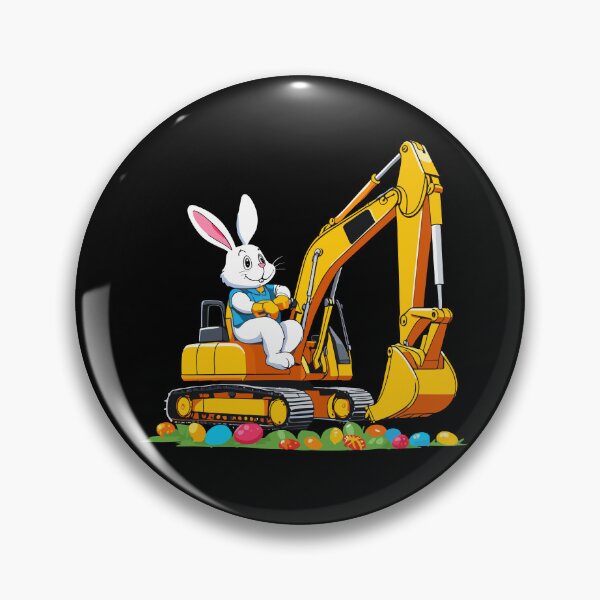 Item preview, Easter bunny excavator driver Easter eggs funny designed and sold by LuminOrb.