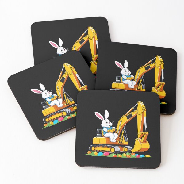 Item preview, Easter bunny excavator driver Easter eggs funny designed and sold by LuminOrb.
