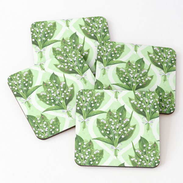 Item preview, Bouquet of lilly of the valley flowers on green designed and sold by Katerina Mitkova Kirilova.