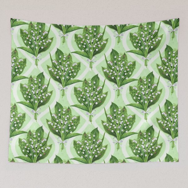 Item preview, Bouquet of lilly of the valley flowers on green designed and sold by Katerina Mitkova Kirilova.