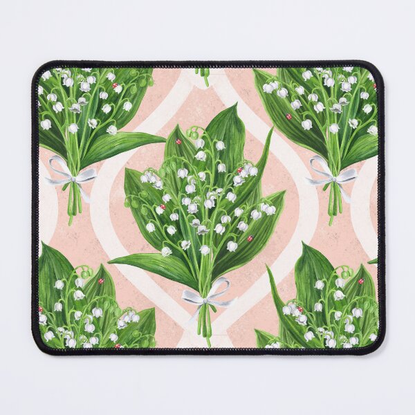Item preview, Bouquet of lilly of the valley flowers on pink designed and sold by Katerina Mitkova Kirilova.