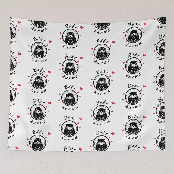Item preview, Bobr Kurwa: Cute Beaver with Red Hearts designed and sold by impressionofmel.