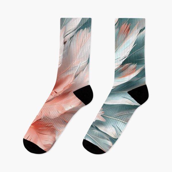 Item preview, White, turquoise and peach fuzz feather mandala designed and sold by Fantasyplus.