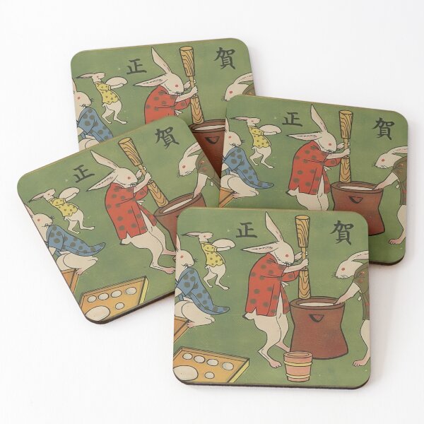 Item preview, Rabbits Making Mochi, Japanese Postcard designed and sold by gliyj.