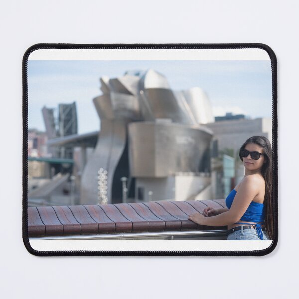 Item preview, Girl with blue top and jeans in Bilbao Guggenheim designed and sold by EmporioFoto.