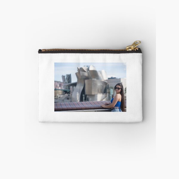 Item preview, Girl with blue top and jeans in Bilbao Guggenheim designed and sold by EmporioFoto.