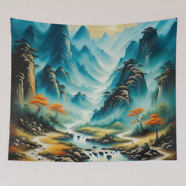 Item preview, Chinese mountain with river valley designed and sold by JackFreestone.