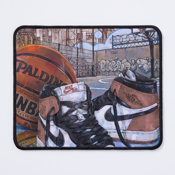 Item preview, Jordan1 rust pink sneaker basketball art designed and sold by GalleryKauffeld.