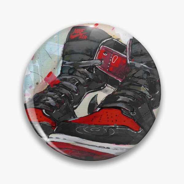 Item preview, Jordan1 1984 banned bred sneaker art designed and sold by GalleryKauffeld.