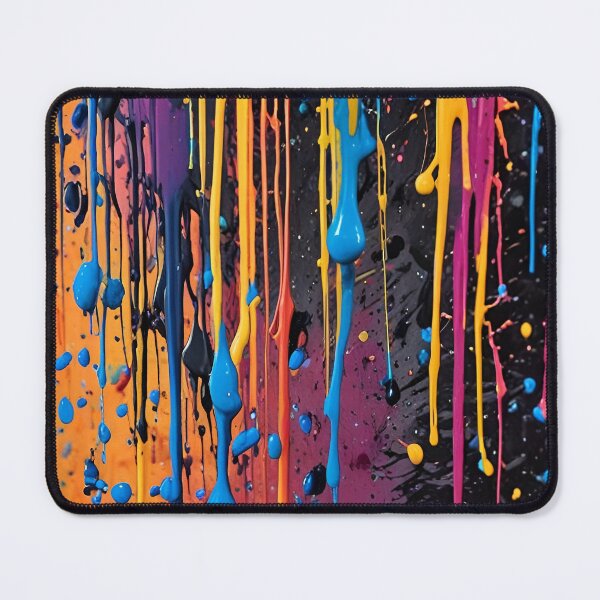 Item preview, Colorful Paint Drip on Black Background - Abstract Art designed and sold by gallofoto.