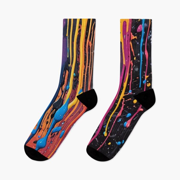 Item preview, Colorful Paint Drip on Black Background - Abstract Art designed and sold by gallofoto.