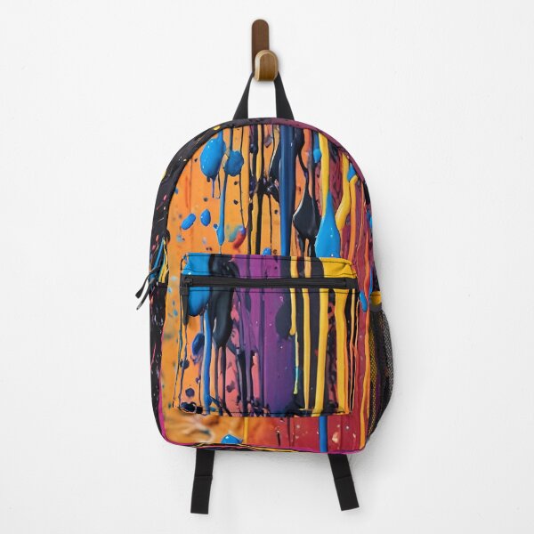Item preview, Colorful Paint Drip on Black Background - Abstract Art designed and sold by gallofoto.