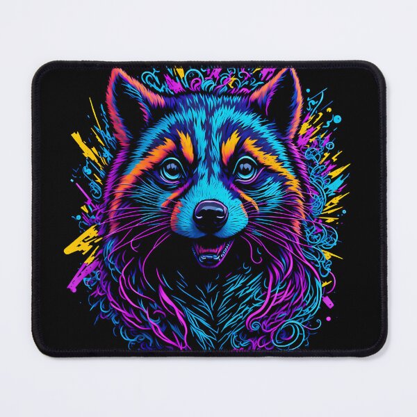 Item preview, Neon Mirth: Raccoons Psychedelic Portrait designed and sold by SharpPenguin.