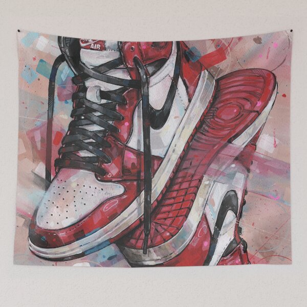 Item preview, Upside down jordan Chicago sneaker art designed and sold by GalleryKauffeld.