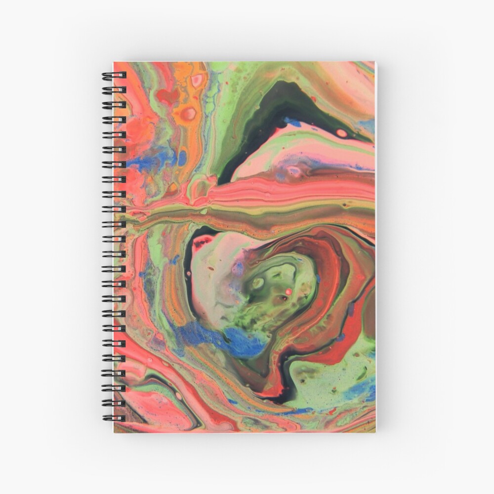 Fluid Nature - Tropical Maze - Abstract Acrylic Art Pour Spiral Notebook
