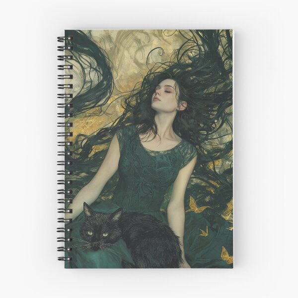 Item preview, Enchanted Serenity - Fantasy Art Print of a Girl and Her Cat designed and sold by 33wolvesdesigns.