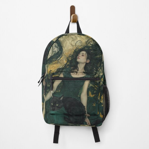 Item preview, Enchanted Serenity - Fantasy Art Print of a Girl and Her Cat designed and sold by 33wolvesdesigns.