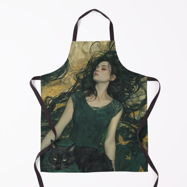 Item preview, Enchanted Serenity - Fantasy Art Print of a Girl and Her Cat designed and sold by 33wolvesdesigns.