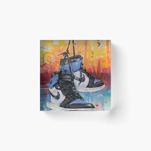 Item preview, Jordan1 UNC toe powerlines art designed and sold by GalleryKauffeld.