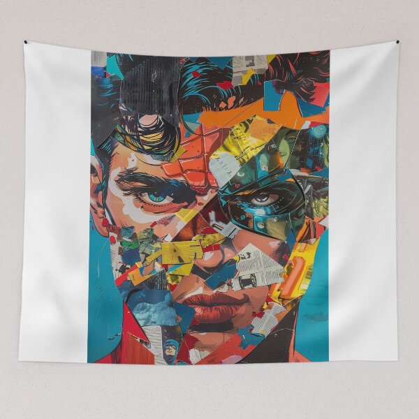 Item preview, Superhero Remix - Modern Pop Art Collage Print designed and sold by 33wolvesdesigns.