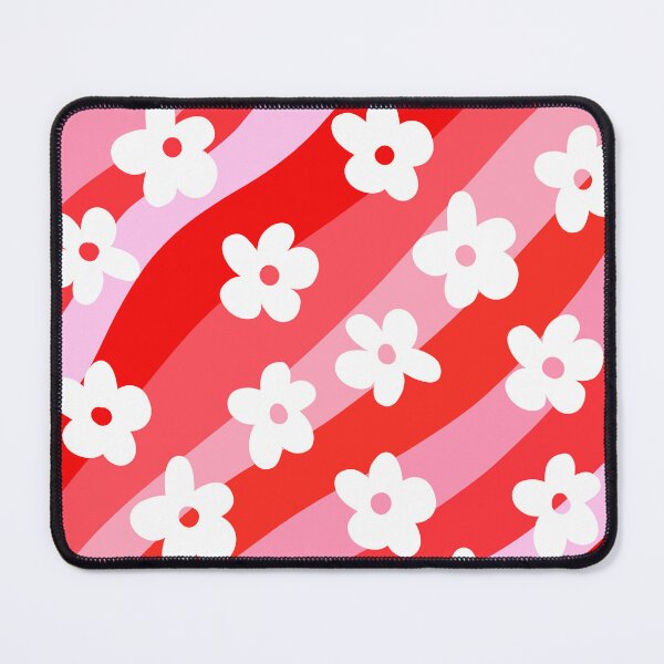 Item preview, Pink and Red, Wavy, Groovy Flowers Pattern designed and sold by OneThreeSix.