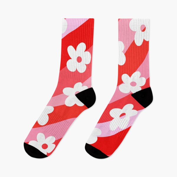 Item preview, Pink and Red, Wavy, Groovy Flowers Pattern  designed and sold by OneThreeSix.