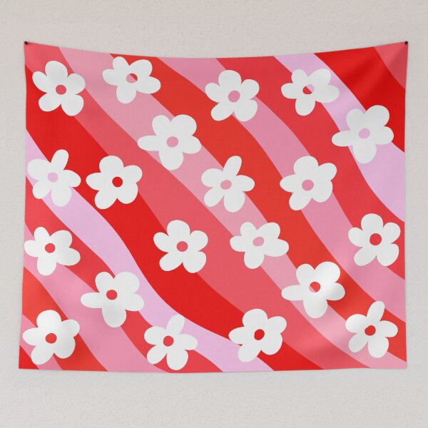 Item preview, Pink and Red, Wavy, Groovy Flowers Pattern  designed and sold by OneThreeSix.