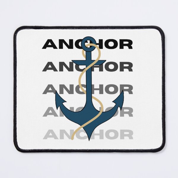 Item preview, Teal anchor with rope and black gradient text designed and sold by coloryourwings.