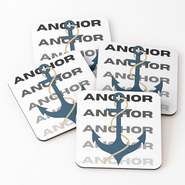 Item preview, Teal anchor with rope and black gradient text designed and sold by coloryourwings.
