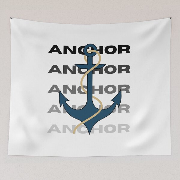 Item preview, Teal anchor with rope and black gradient text designed and sold by coloryourwings.