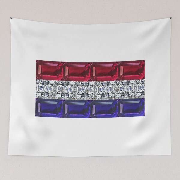 Item preview, Dutch Flag Gemstone and Diamond Digital Art designed and sold by DigitalGemArt.