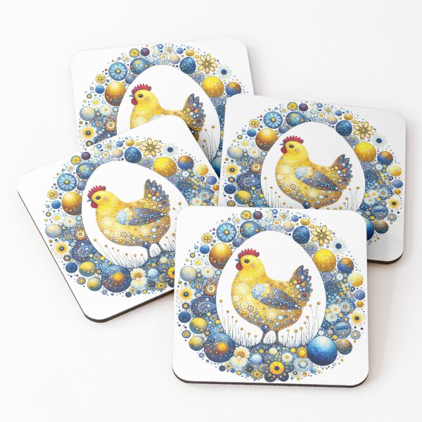 Item preview, Blue Haven, Yellow Hen: An Egg-Shaped Wonderland designed and sold by FOLK ART FUSION by heidiannemorris.
