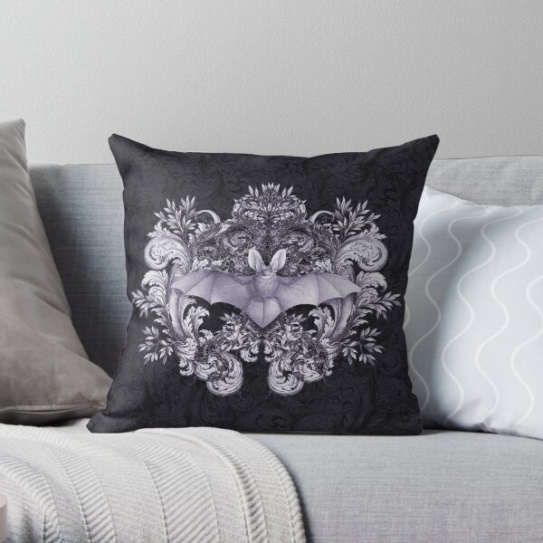 Bats & Swirls Throw Pillow