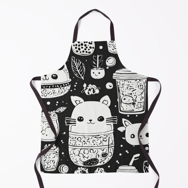 Item preview, Black and White Food and Cat Pattern designed and sold by DesignsbySimons.