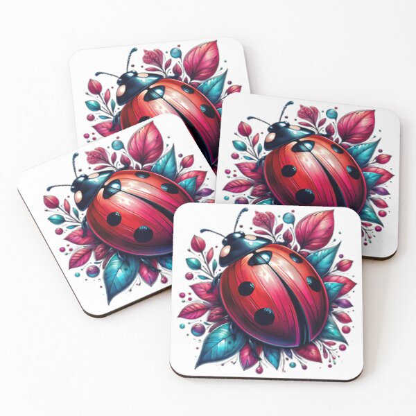 Item preview, A beautiful Ladybug with several colorful leaves. designed and sold by Marcoshop10.