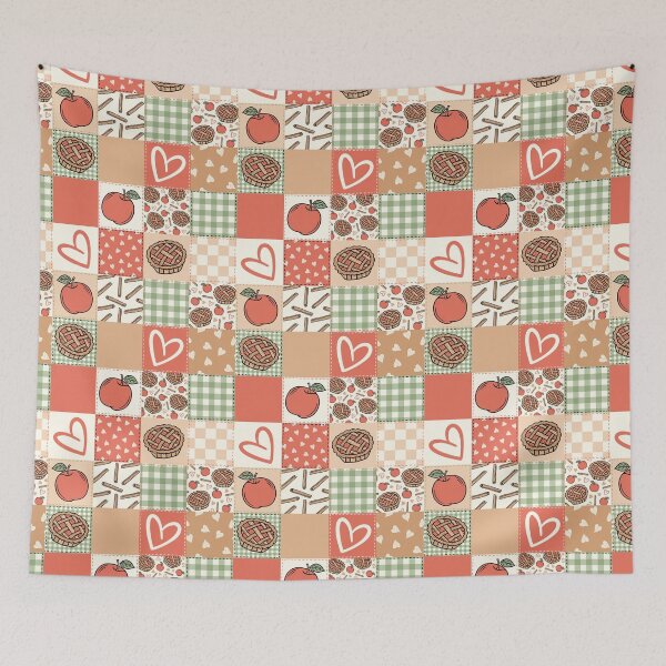 Artikelvorschau, Herbstliches Apfelkuchen-Patchwork-Karomuster entworfen und verkauft von CreativeDraws42.