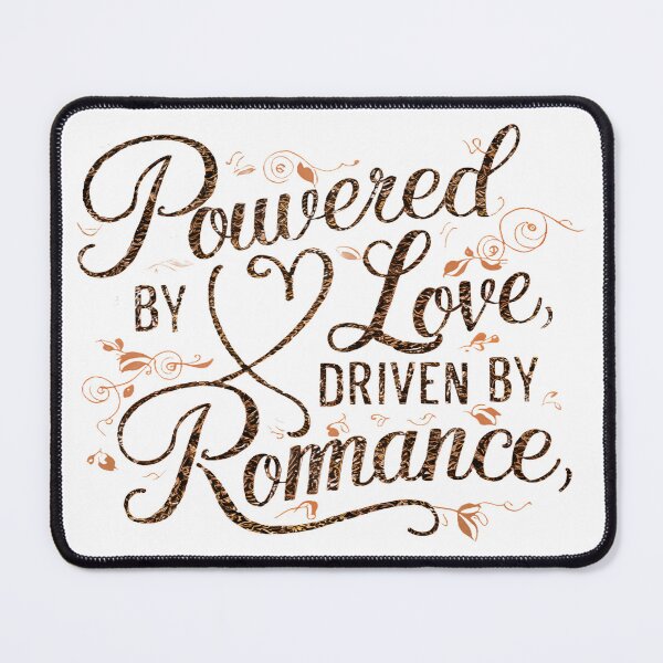Item preview, Romantic typography design featuring the words: Powered by Love, Driven by Romance. designed and sold by artumbre.