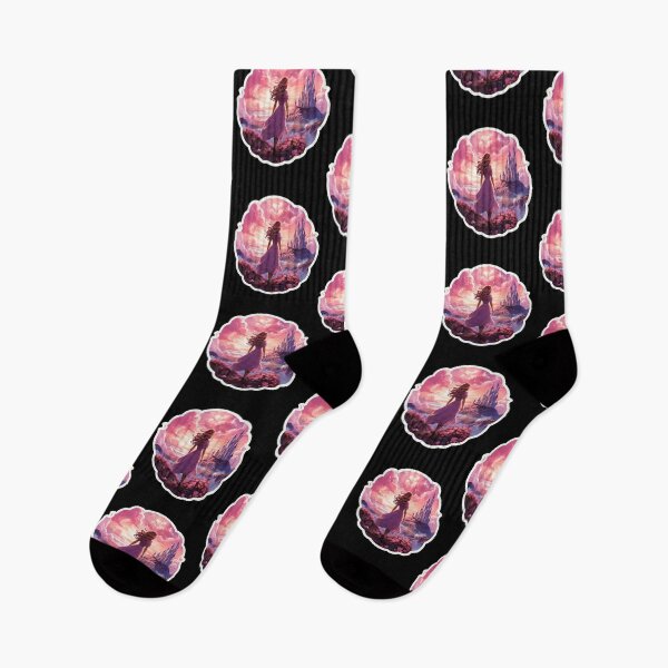 Item preview, Enchanted Gaze: Girl and Castle in Pink and Purple designed and sold by BorczVisuals.