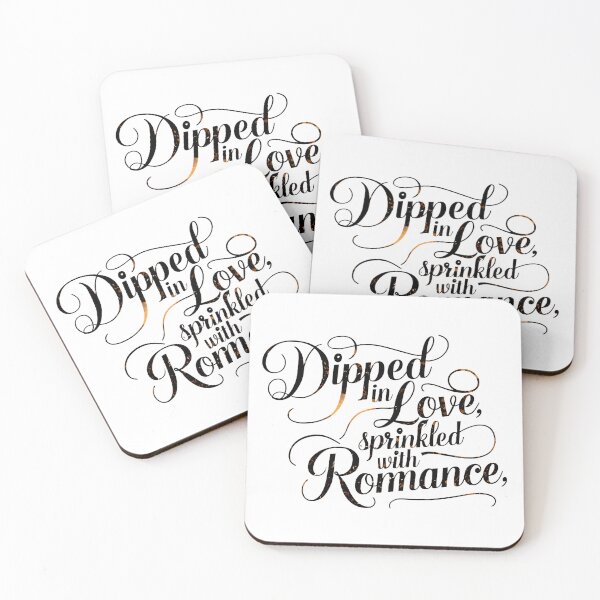 Item preview, A beautiful, romantic typography design featuring the words "Dipped in Love, Sprinkled with Romance." designed and sold by artumbre.