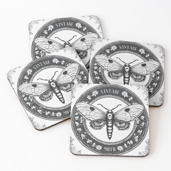 Item preview, Moth - vintage graphics, black and white designed and sold by silent-violin.