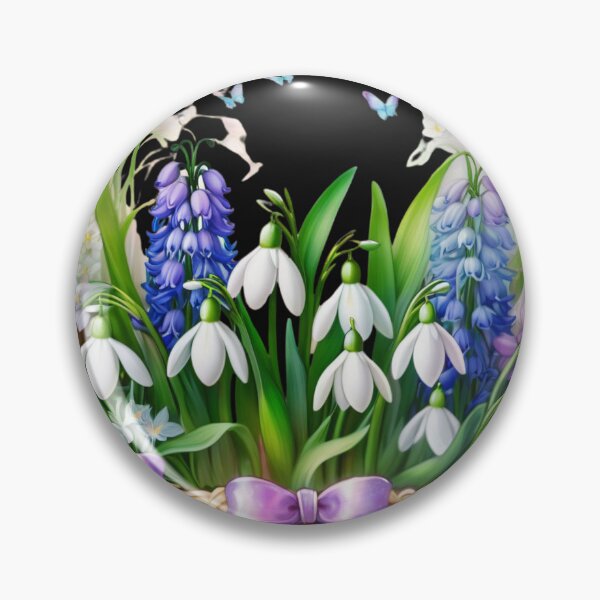 Item preview,  blooming snowdrops, hyacinths and spring flowers designed and sold by aipaint.