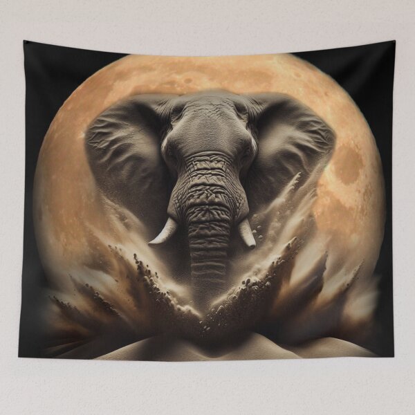 Item preview, AFRICAN  ELEPHANT IN MOON LIGHT  designed and sold by johnnyssandart.