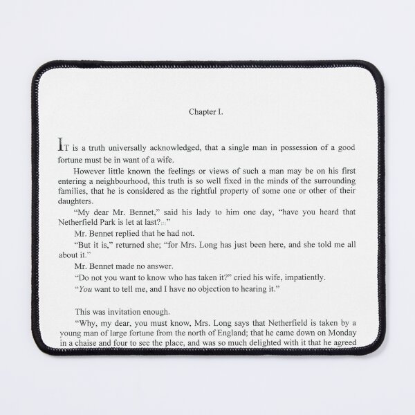Item preview, First page of Jane Austen's book Pride and Prejudice designed and sold by LunaMothDesigns.
