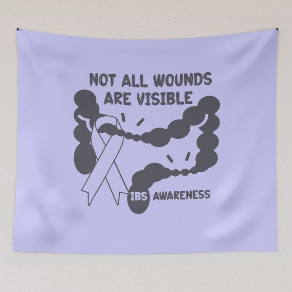 Item preview, IBS Not All Wounds Are Visible Irritable Bowel Syndrome Awareness Periwinkle Ribbon designed and sold by stylesip.