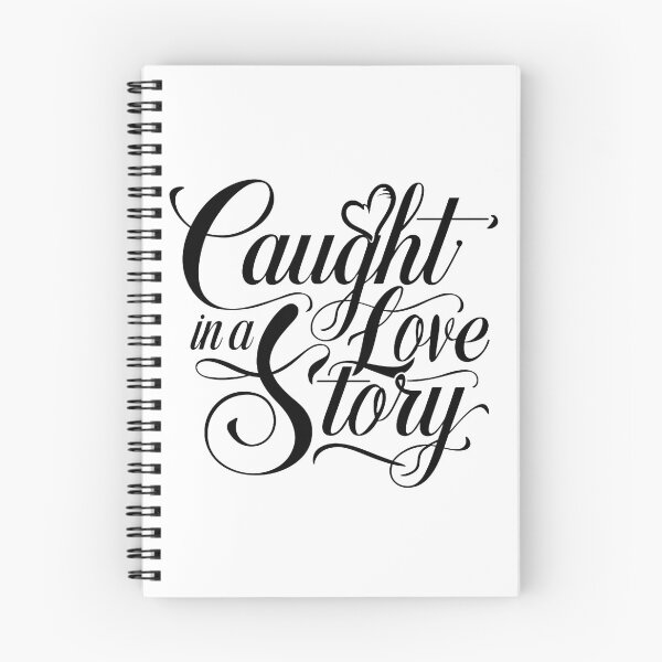 Item preview, A captivating typography design, "Caught in a Love Story," features an elegant cursive font. designed and sold by artumbre.