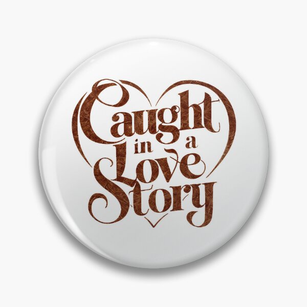 Item preview, A beautiful and creative typography design of "Caught in a Love Story." The letters are intricately crafted, with a romantic, swirling style.  designed and sold by artumbre.