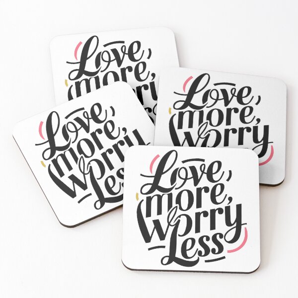Item preview, A modern and stylish typography design featuring the phrase "Love More, Worry Less" in bold, cursive letters designed and sold by artumbre.