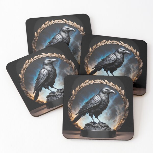 Item preview, Obsidian Crow Statue, Ai Generated Art  designed and sold by ACC .
