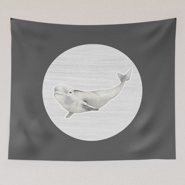 Item preview, Beluga Whale Watercolor Drawing designed and sold by LivingColorful.